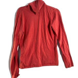 Casual Corner Red Silk Blend Knit Women Long Sleeve Turtleneck Sweater Medium